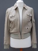 A ladies cream leather jacket by Next, size 14.
