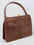 A vintage snakeskin handbag by Mappin & Webb 26 x 18cm.