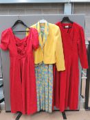 A red vintage Laura Ashley dress, 100% cotton.