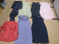 A quantity of assorted vintage ladies clothing including House Of Fraser dress size 16,
