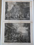 A quantity of four William Hogart engravings 'An election Entertainment' 1755,