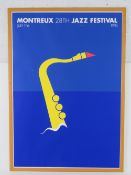An original framed art poster for the Montreaux Jazz Festival 1994, 69 x 99cm, framed, not glazed.