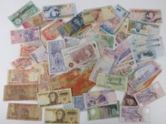 A large quantity of assorted bank notes including notes from India, Philippines, Australia, Zambia,