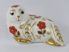 A Royal Crown Derby recumbent Seal Pup, XL1S no stopper, 12 cm dia.