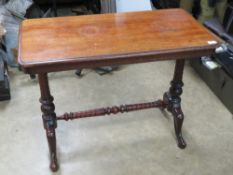 A Victorian mahogany side table, twin supports,