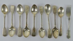 A trio of HM silver spoons with engraved heraldic motif to terminal,