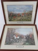 A pair of hunting-themed prints 'The Hunt' and 'Through the Copse' by Haywood Hardy, each 40 x 28cm,