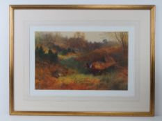 Print; Archibald Thorburn, a limited edition print of cock and hen Pheasants in woodland setting,
