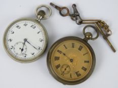 A chronometre pocket watch having enamel dial with chromed case, a/f.