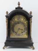 A fine mid 19th C ebonised Georgian style bracket or table clock.
