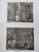 A series of mid 18th century William Hogarth etchings 'A Harlots Progress',