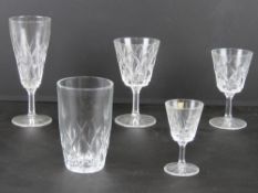 A set of French glassware all in original boxes being six champagne flutes, six port glasses,