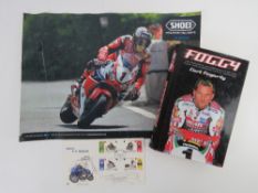 Book 'Foggy' the autobiography of Carl Fogherty containing 1974 first day cover for the TT races