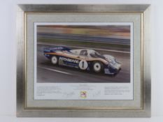Print 'The Best of British' Derek Bell driving the iconic Porsche 956 in the 1982 event,