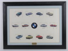 BMW Great Britain Limited Edition Print 304 of 500 featuring a montage of twelve iconic BMW marques,