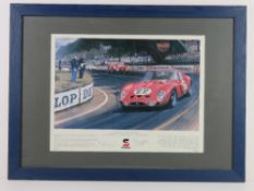 Print Le Mans 1962 - Evening at Tertre Rouge from an original painting by James Dugdale featuring