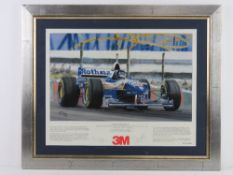 Print 'Murrays Magic Moment' Damon Hill drives his William W18 to victory and the F1 World
