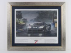 Print 'Waterborne Winners' JJ Lehto piloting the Mclaren F1 GTR in the 1995 Le Mans 24hr race,