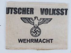 A WWII German Volsturm arm band, in fram