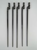 Five Mosin Nagant bayonets.