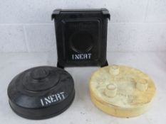 Three inert Anti-tank mines; TMA-4, TMA-