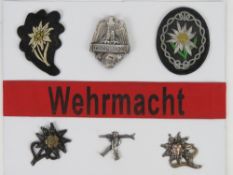 Six WWII German Wehrmacht badges, in fra