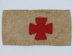 A WWI German Medical arm band, in frame.