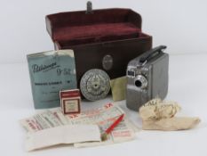 A WWII 1940s British camera, in leather