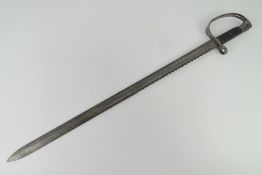 An 1879 pattern Martini Henry saw back bayonet, 65.