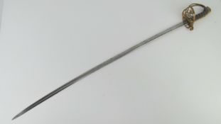 A British Model 1845 Infantry Officer's sword having VR cypher to hilt, shagreen grip,