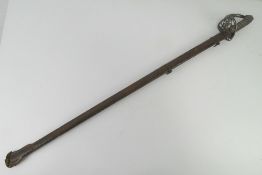 A Victorian British 1896 heavy Cavalry sword having VR cypher to hilt, shagreen grip,