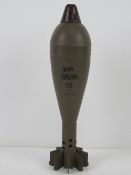 An inert 81mm Granatwerfer mortar round with bakelite fuse. 33cm in length.