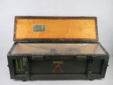 A inert Soviet 9M14 Malyutka missile in transit case.