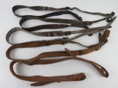 A quantity of five WWII PPSH41 leather slings.