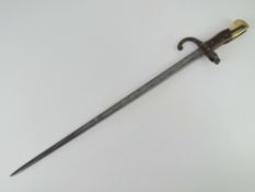 A French 1874 pattern Gras bayonet engraved and dated St Etienne...