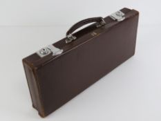 Masonic; a leather regalia case initialled R F to front.