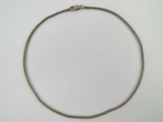 A substantial silver snake link chain necklace, 41cm in length, 14.8g.