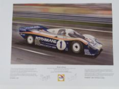 Eight James Dugdale colour prints 'Best of British' Derek Bell five times winner of Le Mans driving