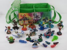 A quantity of assorted Skylander models by Activision contained within Skylander carry case.