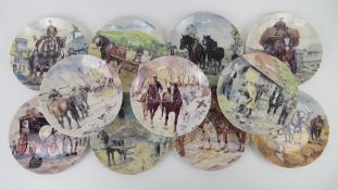 A collection of Danbury Mint 'Working Horses' decorative plates featuring paintings by M G