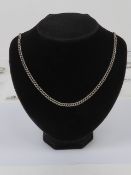 A substantial HM silver double open curb link chain necklace, 50cm in length,