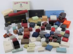 A large quantity of assorted vintage and contemporary jewellery and other boxes inc ring boxes,