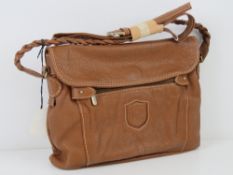 An Italian made tan leather handbag 'as