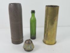A WWI German shell with case marked for