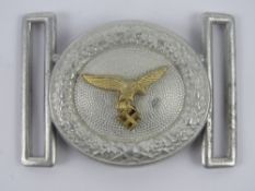 A WWII German Luftwaffe Officer's buckle, stamped to back D.R.G.M.