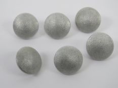 Six SS tunic buttons having SS and RZM markings verso.