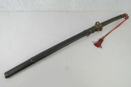 A WWII Japanese Army Officer Samurai Sword (unsigned) bearing Gunto markings,