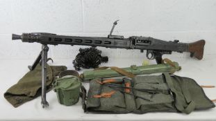 A deactivated Yugoslavian MG53 7.92mm general purpose machine gun together with 7.