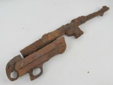 A lower and upper MP40 metalwork in relic condition.