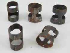 Five WWII German K98 barrel bands.